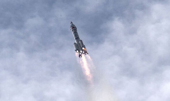 The Shenzhou-16 spacecraft onboard the Long March-2F rocket 