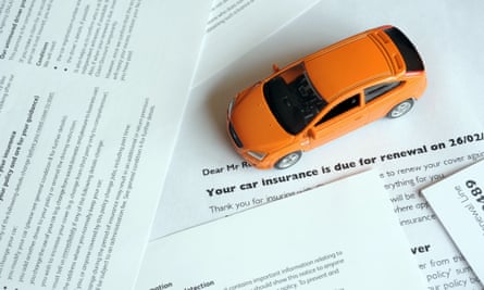 Model car with motor insurance renewal letter