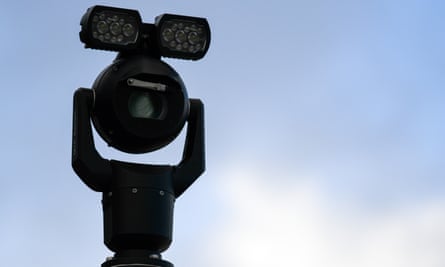 Close-up of a facial recognition camera