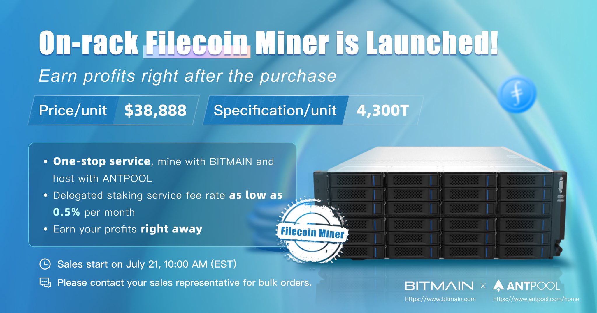 ASIC Manufacturer Bitmain Unveils $38K Filecoin Mining Rig 