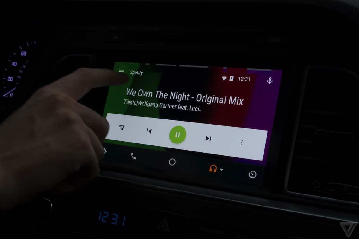Spotify Music interface on Android Auto
