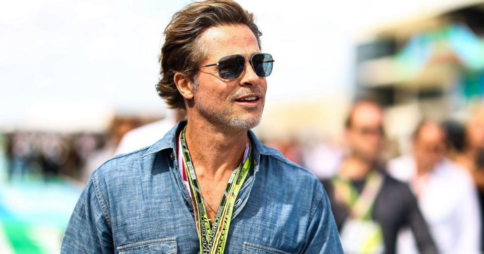 Brad Pitt walking down the grid. Formula 1 Austin, October 2022 Credit: Alamy