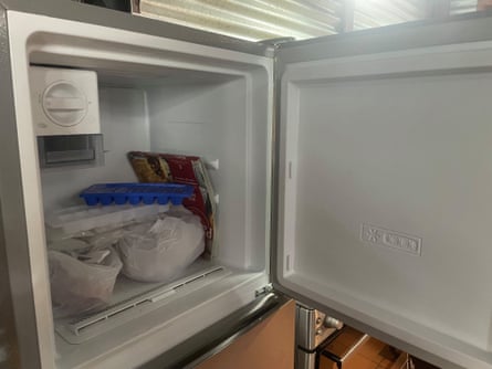 ‘IGA just doesn’t discount junk food like the big two do’. Molly Glassey’s freezer, bereft of ice-cream.