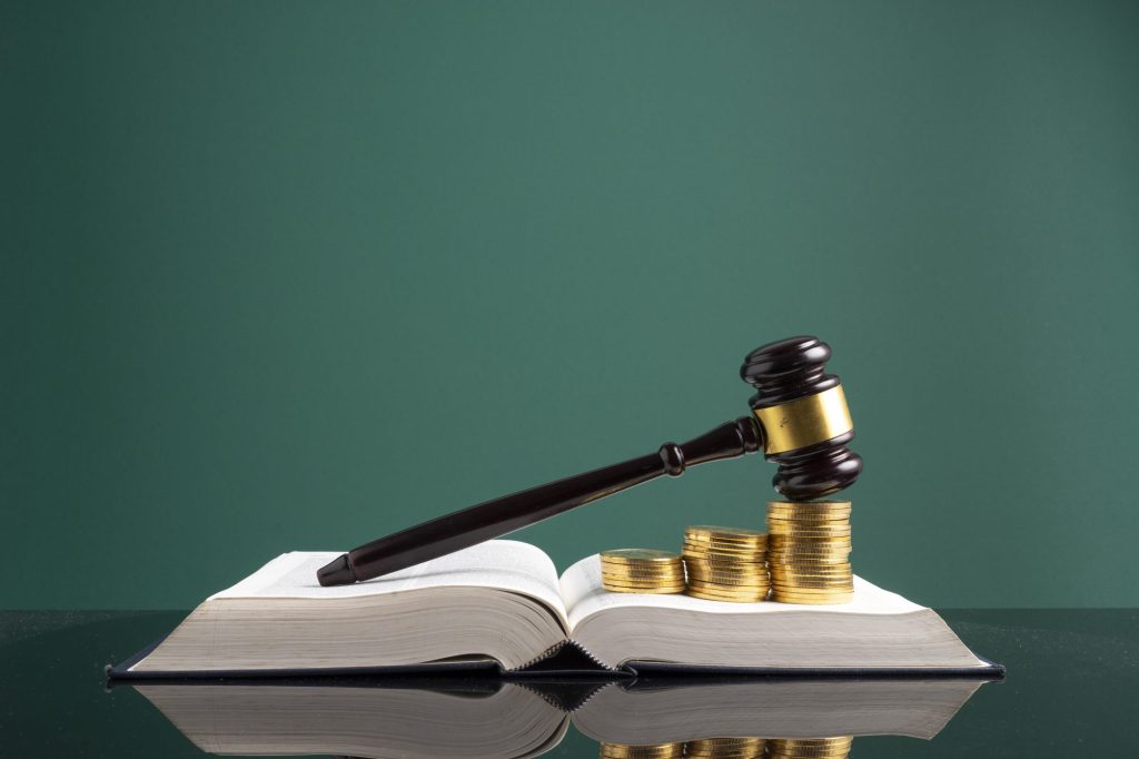 gavel on open book