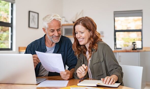 Couple assessing finances