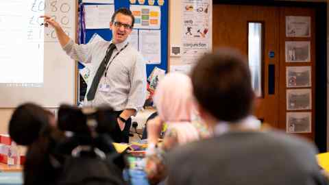 A maths class in a Cardiff school