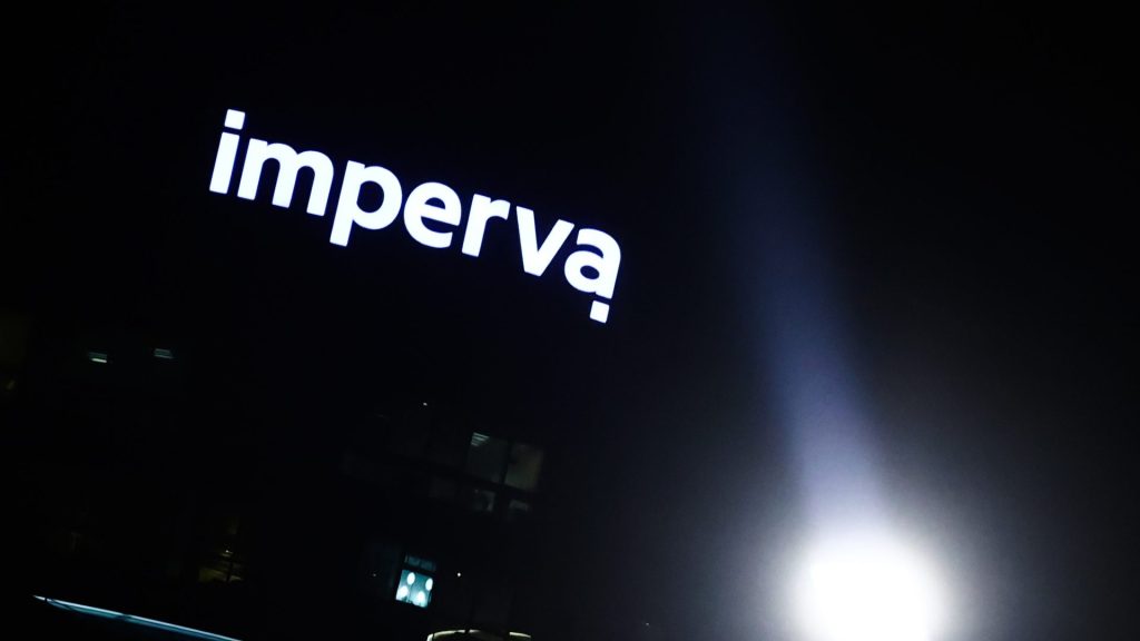 Imperva logo is seen on an office building in Tel Aviv, Israel on December 29, 2022.