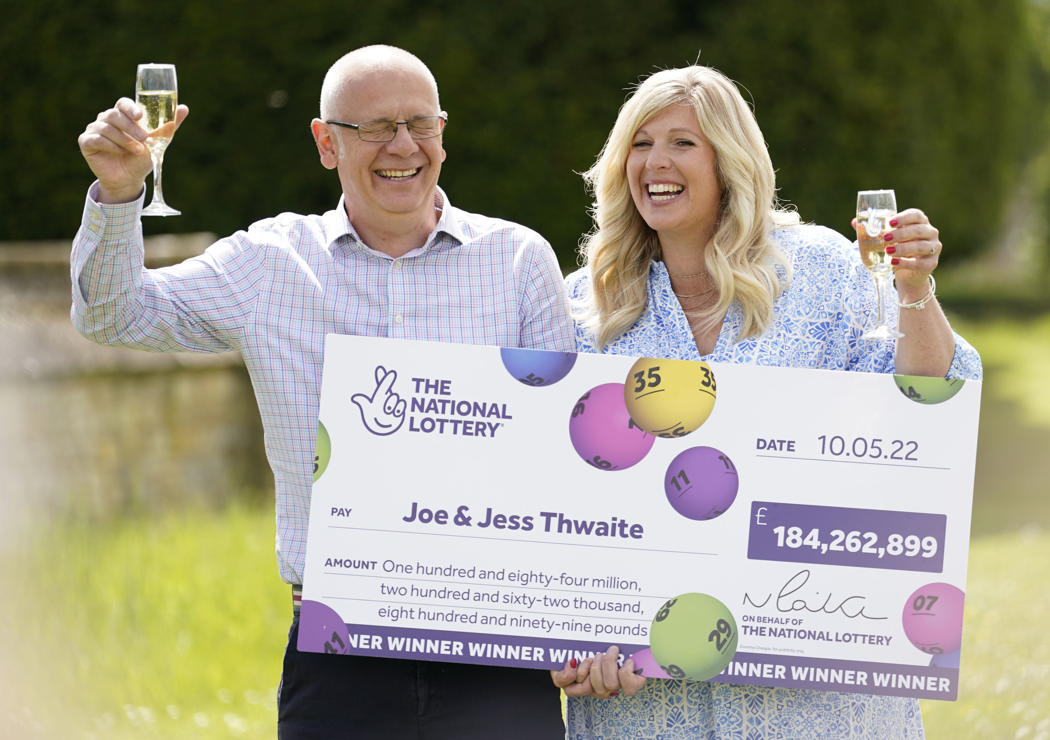 Joe and Jess Thwaite won an enormous £184m in May last year