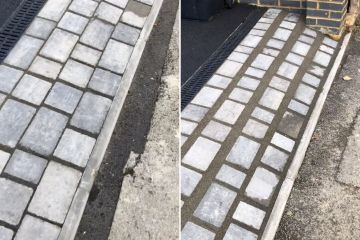 Builder shows botched paving job on family driveway and people are shocked