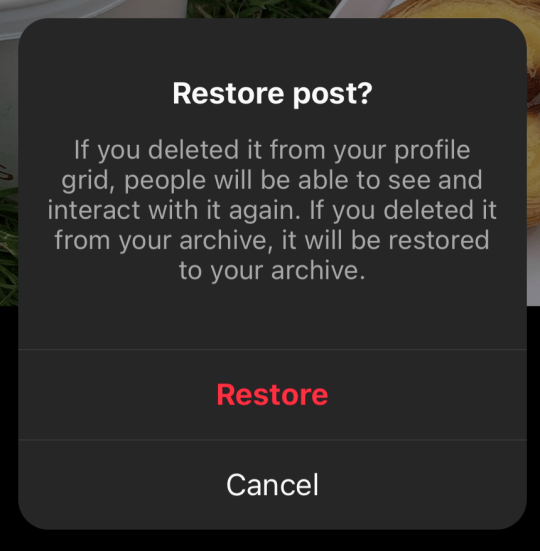 Restore Instagram picture