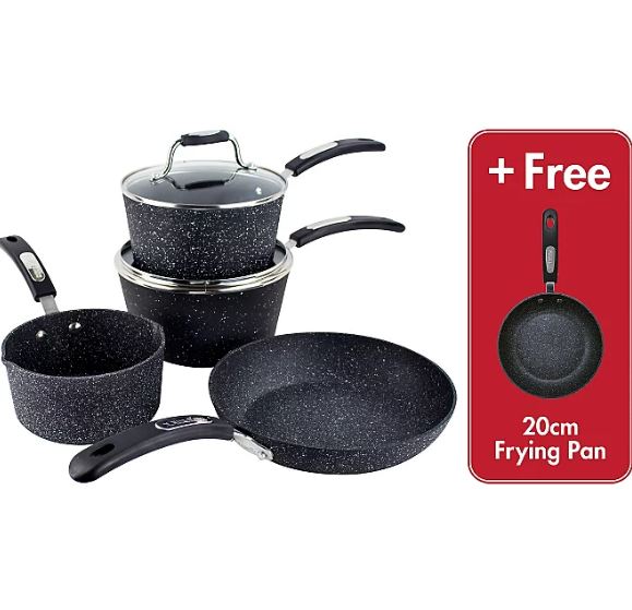 Scoville five-piece pan set from Asda, down from £68 to £34