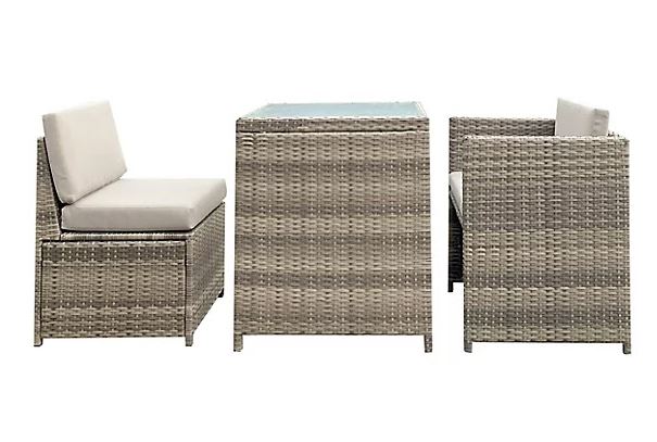 Save £141 on the Soron brown rattan four-seater dining set