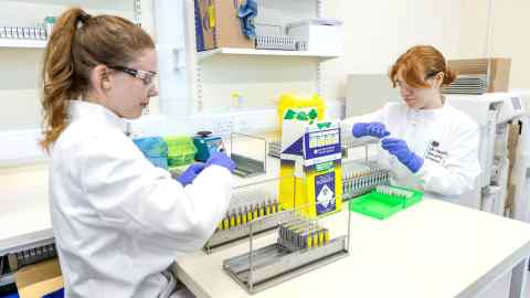 Scientists at the Vaccine Development and Evaluation Centre at Porton Down