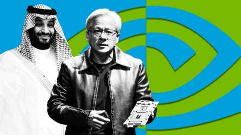 Saudi Arabian Crown Prince Mohammed bin Salman and Nvidia chief Jensen Huang