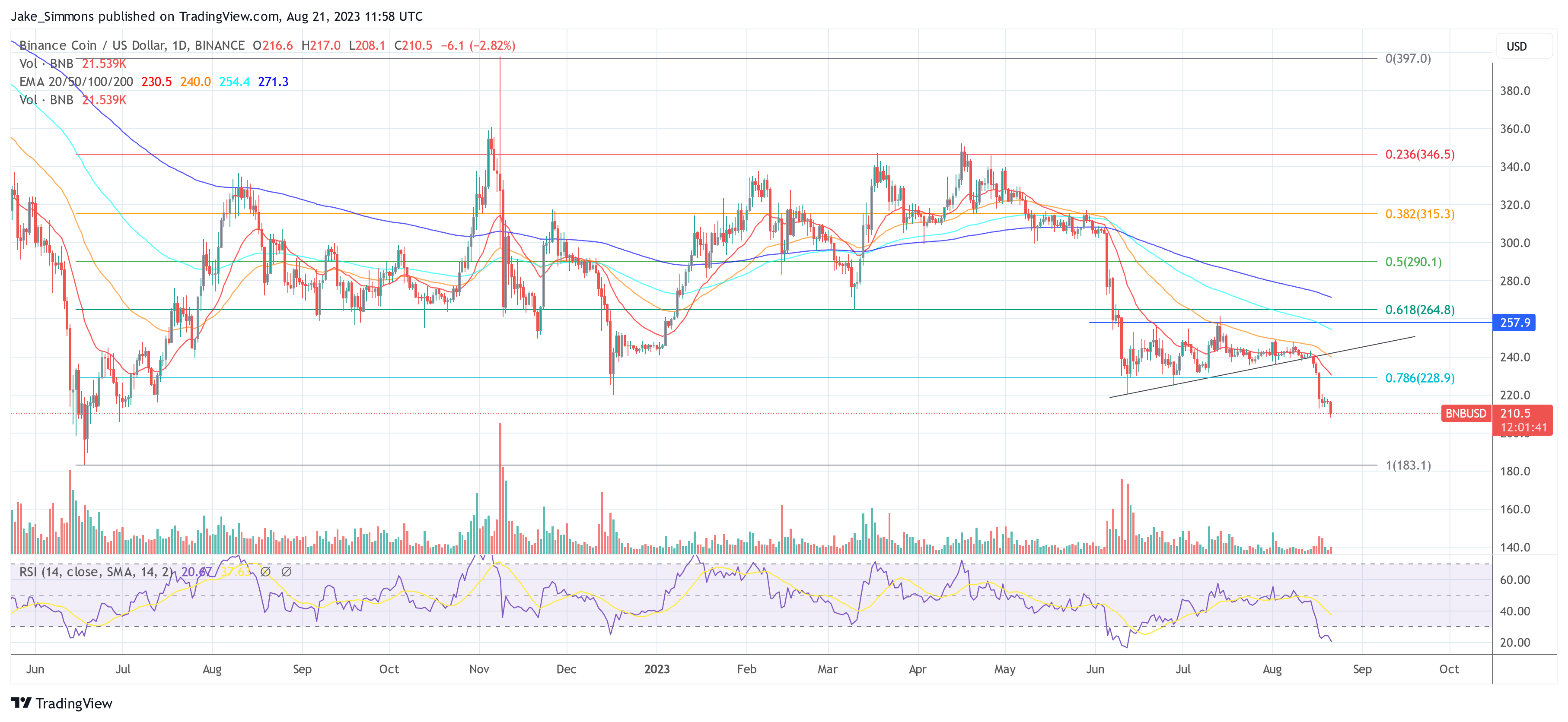 Binance BNB price