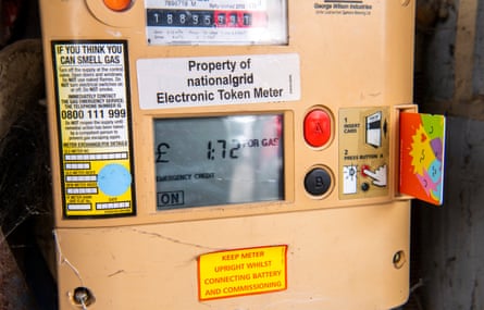 Prepayment gas meter outside a property in Bermondsey, London