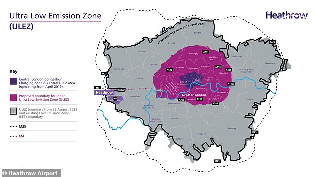 Affected: Motorists heading to Heathrow Airport from 29 August may face a ULEZ charge