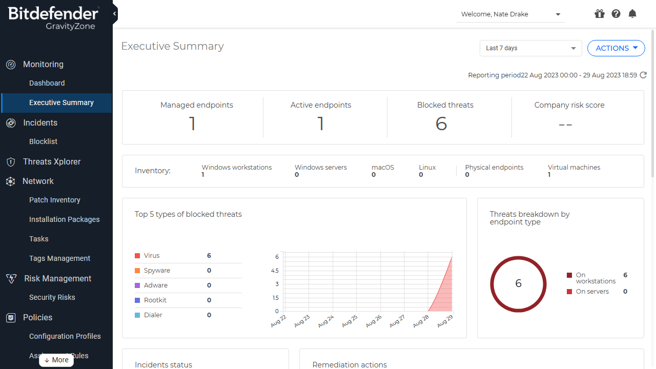 Bitdefender GravityZone Business Security Premium: Interface