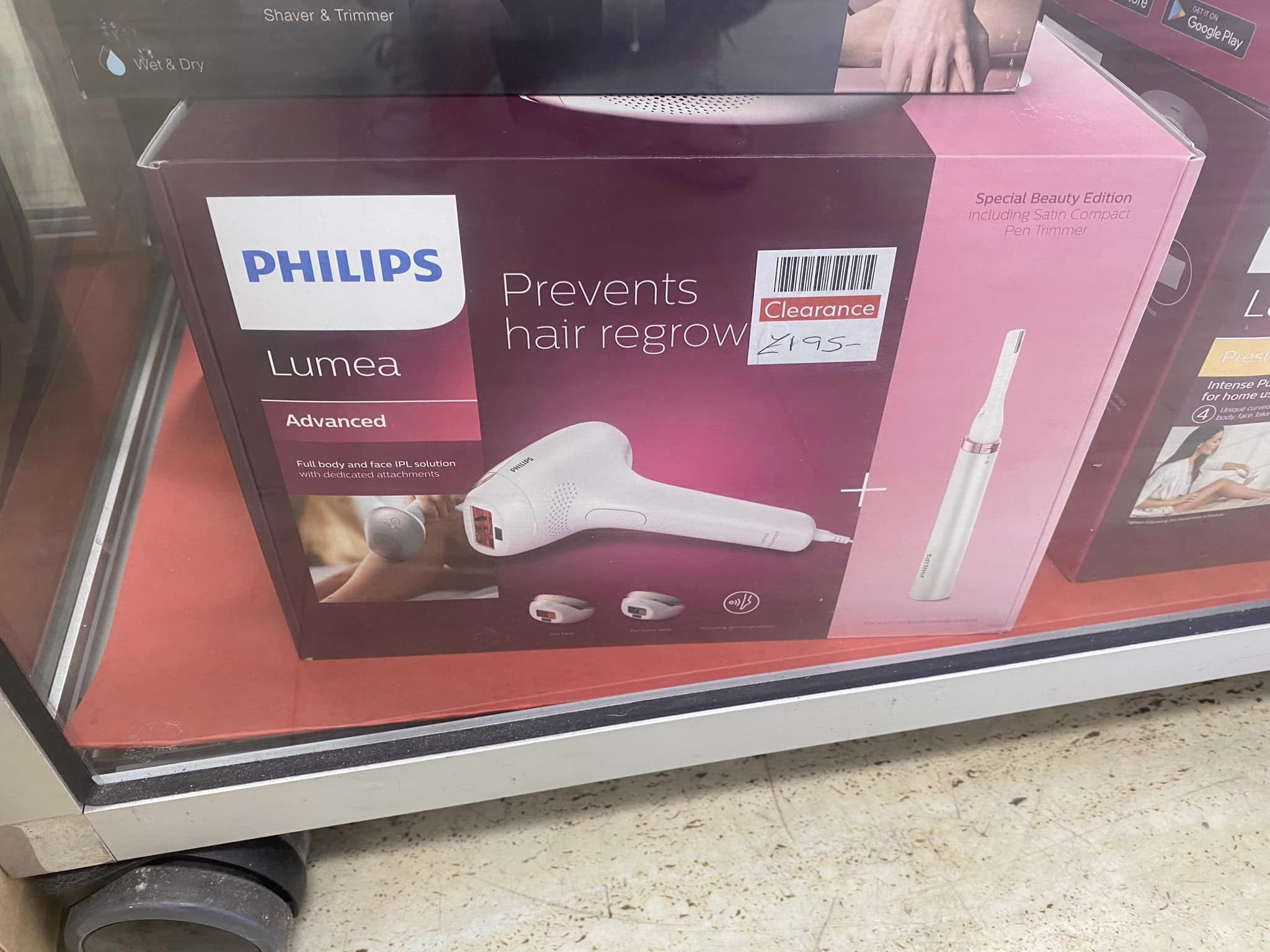 A shopper found a bargain Philip hair remover in their local Boots store