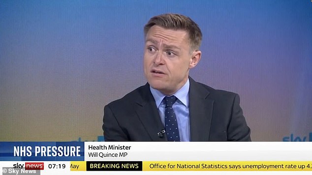 Under plans yet to be formally announced, the NHS will adopt just three targets on treating and diagnosing patients quicker. Currently, trusts are assessed against ten different measures. Will Quince, who sits underneath Health Secretary Steve Barclay, argued that it was the 'right thing to do'