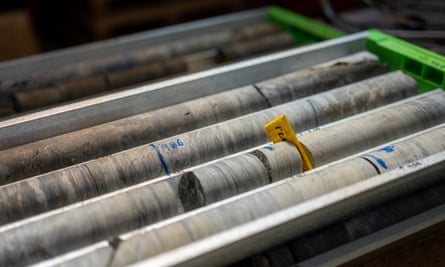 Core samples from Cornish Lithium’s exploratory drilling at its research site, August 2022.