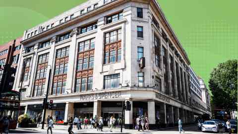 Exterior view of the flagship Marks and Spencer store on Oxford Street