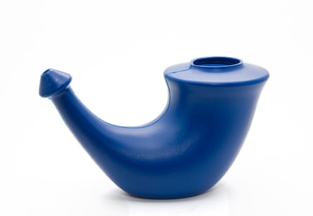 A plastic neti pot.