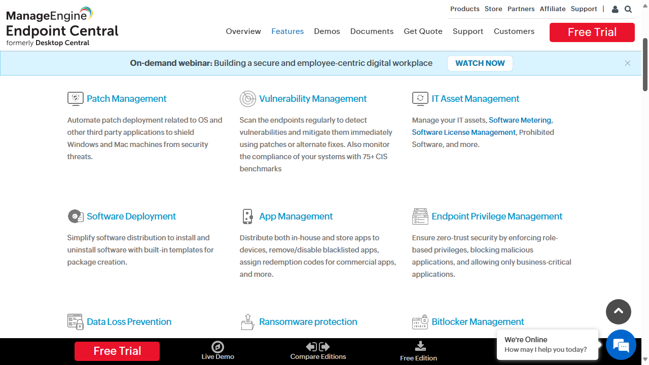 ManageEngine Endpoint Central: Features