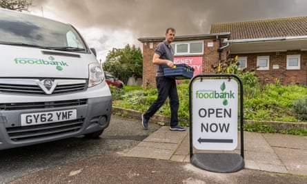 A man delivering food to a food bank