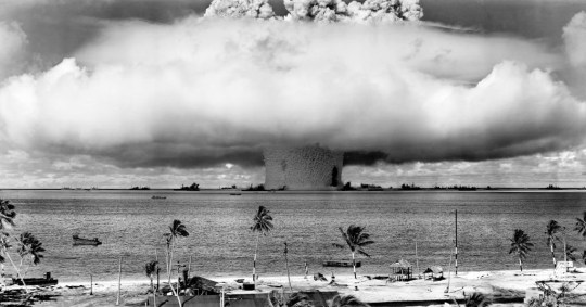 A nuclear test in the Marshall Island on July 25, 1946