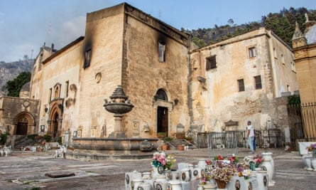 The fire-ravaged convent of Santa Maria di Gesu in Palermo