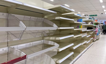 Empty shelves inside Wilko in Brownhills near Walsall