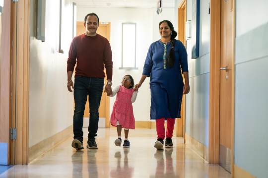 Aditi with her mother, Divya, who donated the bone marrow and a kidney, and her father Uday