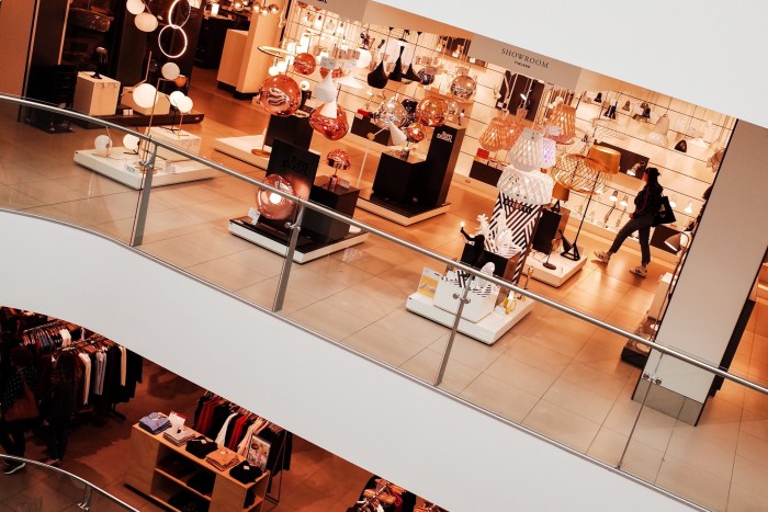 Shoppers browse the John Lewis flagship store on Oxford Street in London