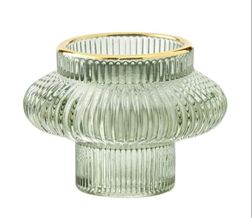 This £18 large ribbed glass candle holder from ellajames.co.uk is a stunner