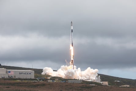 a rocket takes off