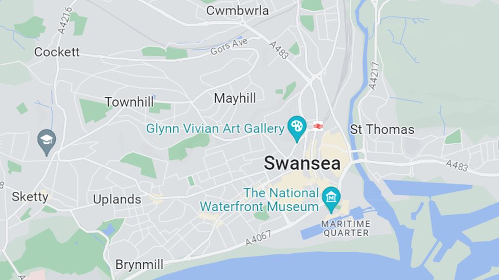 Swansea on a Google Map