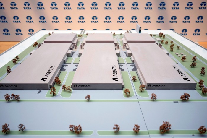 A model of the proposed new electric battery factory