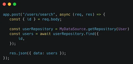 sample Javascript code showing sanitized inputs