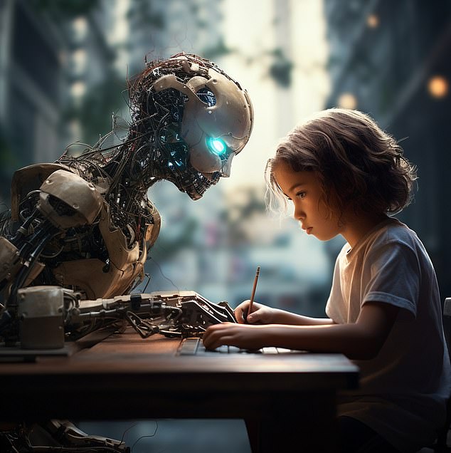 Children will be taught how to work alongside AI systems and this will be their most important skill (Rob Waugh/Midjourney)