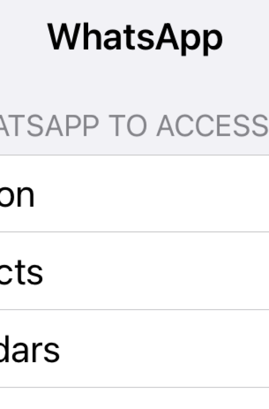 WhatsApp settings screen