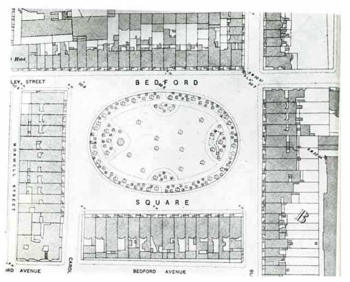 A 1911 map of Bedford Square in Bloomsbury