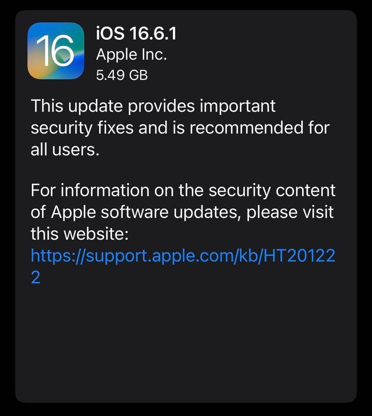 Update page for iOS 16.6.1