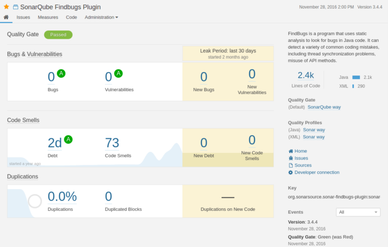 SonarQube programmer tool.