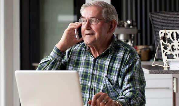 A pensioner checks his finances