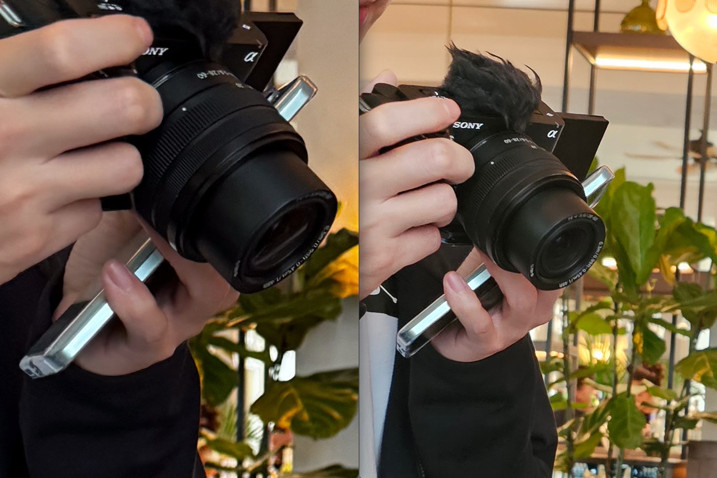 Main camera, 100% crops, iPhone 15 Pro Max (left); Galaxy S23 Ultra (right)