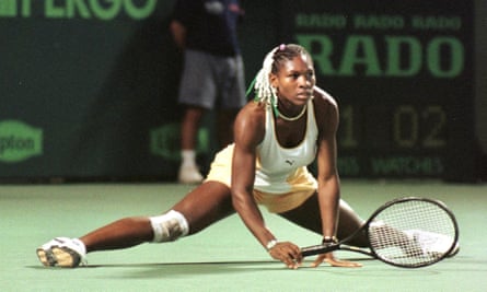 Serena Williams on the court in 1999.