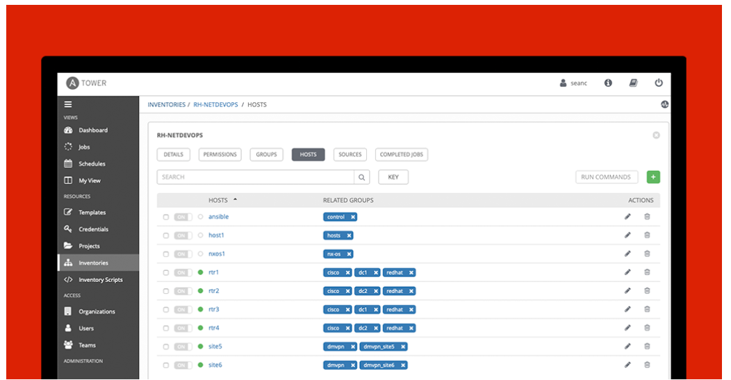 Ansible dashboard.