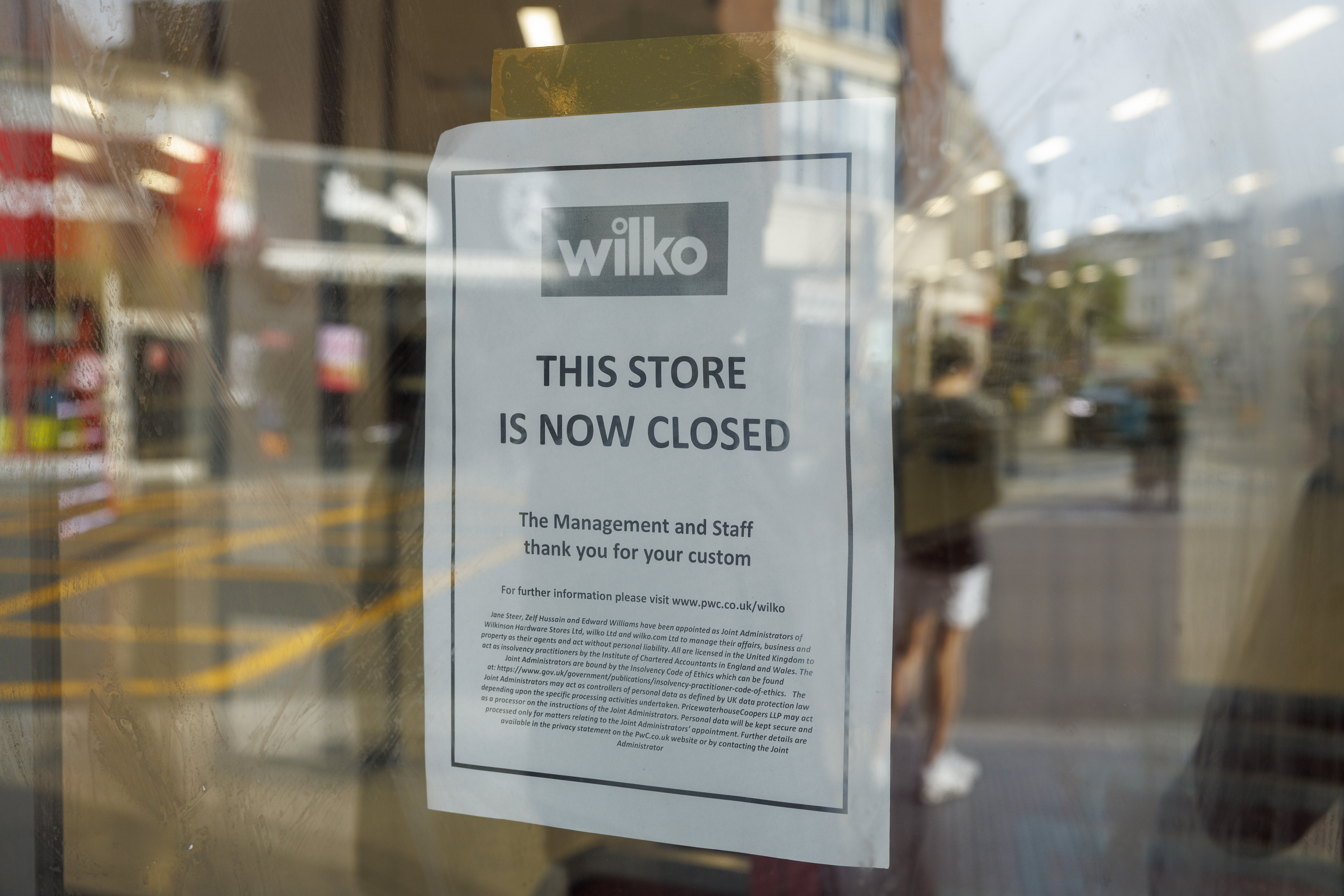 Signs have now been put up to confirm the closure of stores