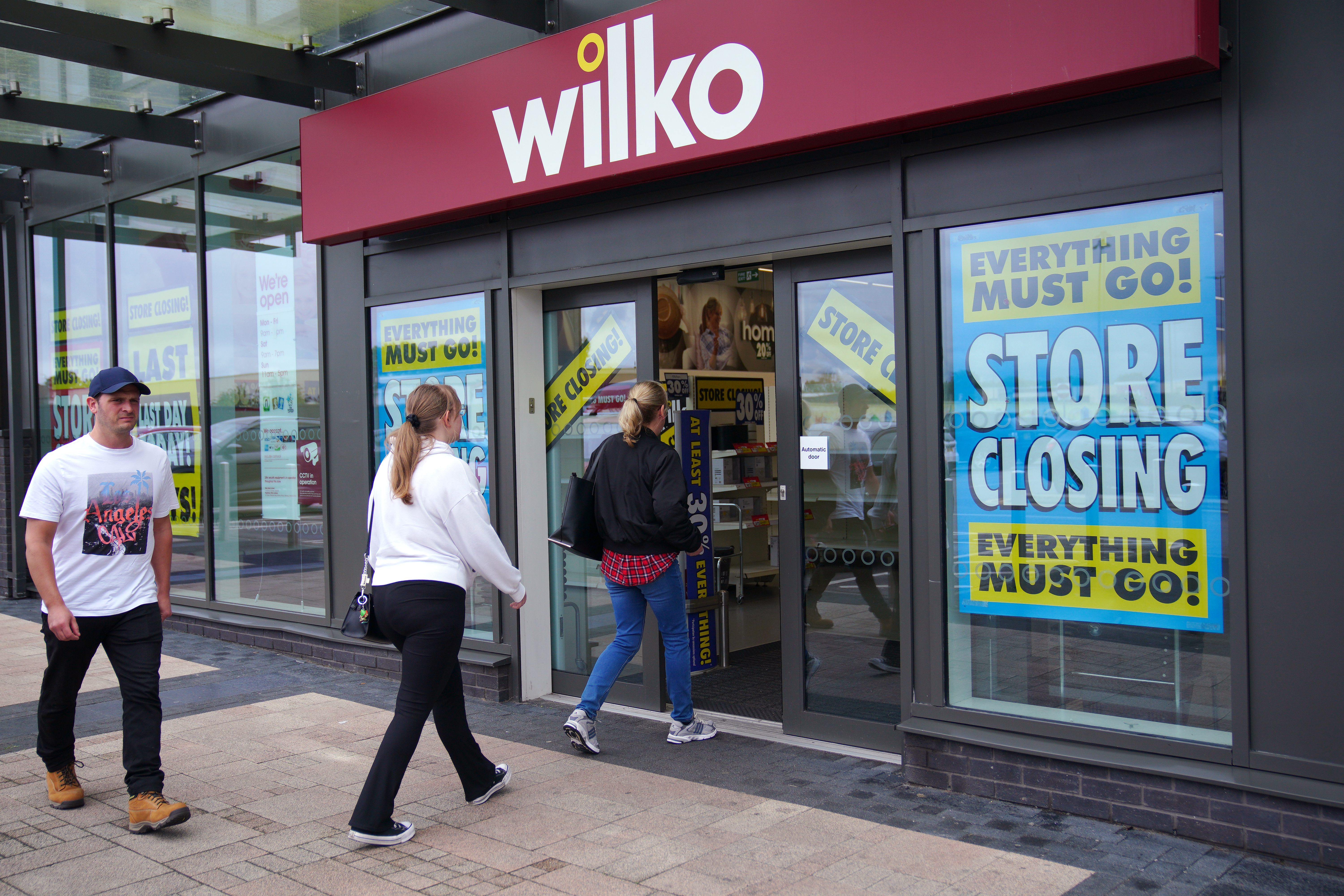 Shoppers were encouraged to buy as much as they could as stores prepared to cease trading